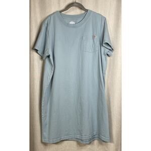 Dickies Men's T-Shirt Short Sleeve Long Length - Blue Pocket Tee - Size XL
